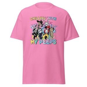Chilling With My Peeps Pink Graphic Tee